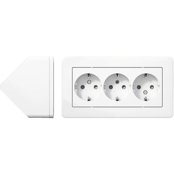 Schneider Electric Exxact WDE008290 Kulmarasia 3-osaisella pistorasialla, maadoitettu