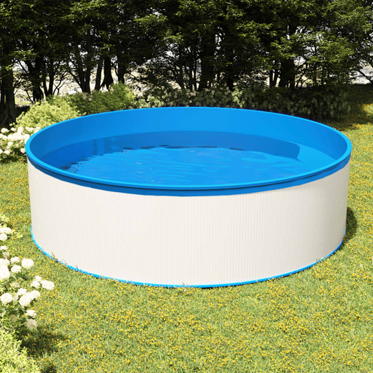 vidaXL Kahluuallas ripustettava suodatinverkko/pumppu 350x90 cm valk.
