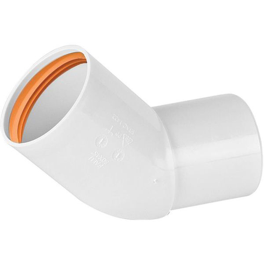 Faluplast 2316168 Taivutettu putki 50 mm, pistoliitin / sileä pää