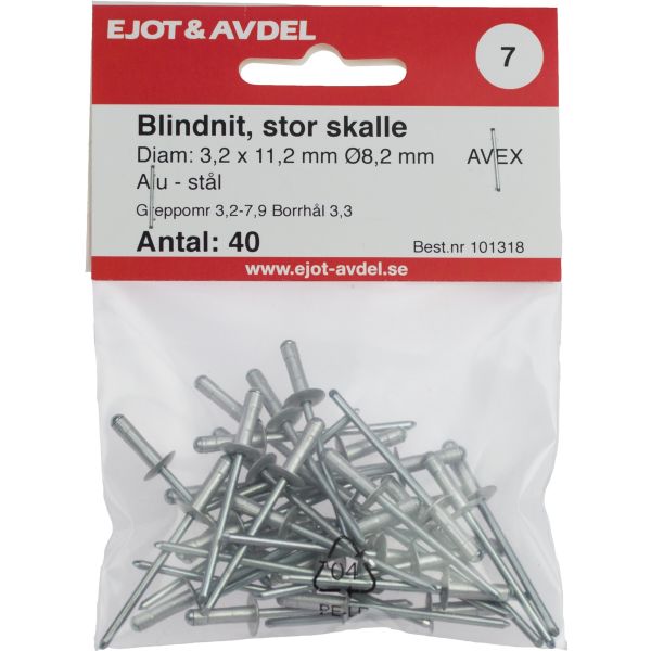 Ejot 101318 Vetoniitit AVEX, suuri kanta 3,2 x 11,2 mm, 40 kpl