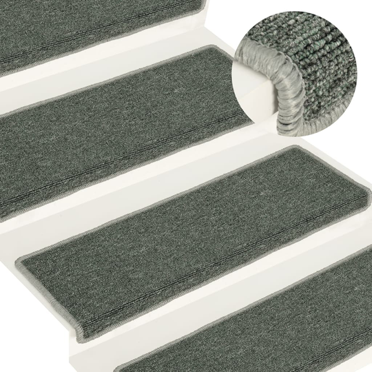 vidaXL Porrasmatot 15 kpl 65x25 cm vihreä