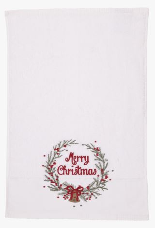 Merry Christmas pyyhe valkoinen