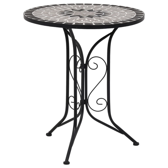 vidaXL Mosaiikkibistropöytä harmaa 61 cm keramiikka