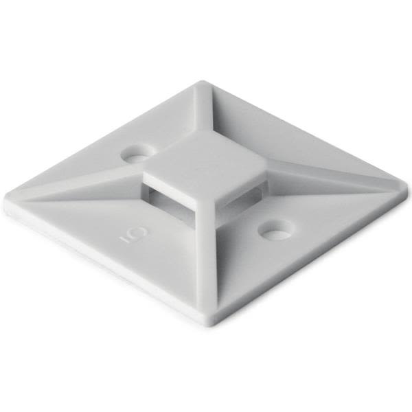 Hellermann Tyton MB3A Johdinsideankkuri ruuvi- ja tarrakiinnitys, 19 x 19 mm Valkoinen, 100 kpl
