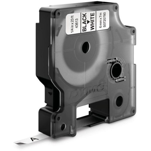 DYMO Standard D1 Teippi 6mm Musta teksti, valkoinen pohja