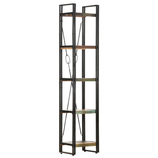 vidaXL 5-tasoinen kirjahylly 40x30x180 cm kierrätetty täysi akaasiapuu