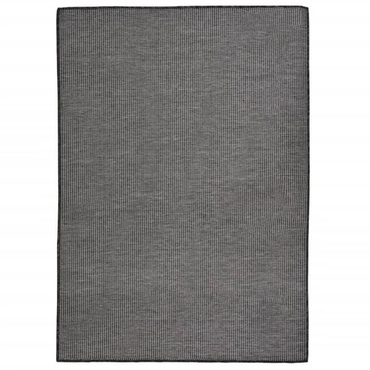 vidaXL Ulkomatto Flatweave 140x200 cm harmaa