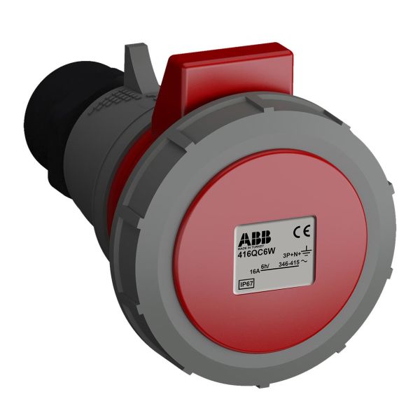 ABB 2CMA102336R1000 Jatkopistorasia pikaliitettävä, tärinänkestävä Punainen, 16 A, 5-napainen, IP67