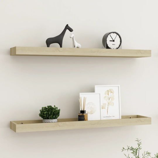 vidaXL Loggia seinähyllyt 2 kpl tammi 80x15x4 cm MDF
