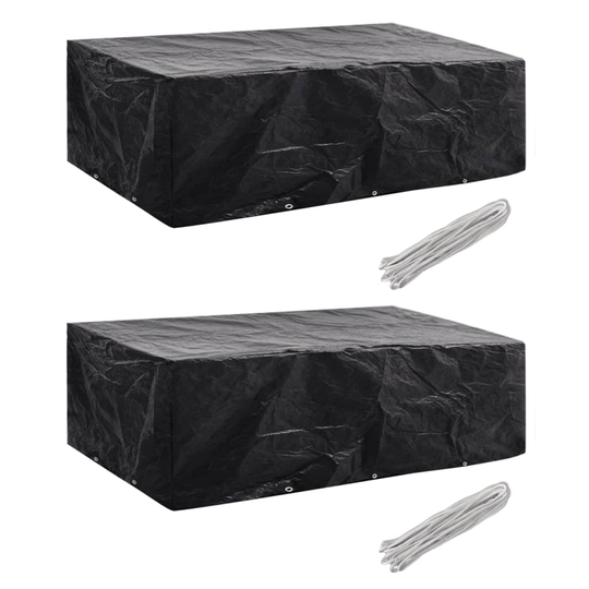 vidaXL Puutarhahuonekalujen suojat 2 kpl 10 purjerengasta 300x140 cm