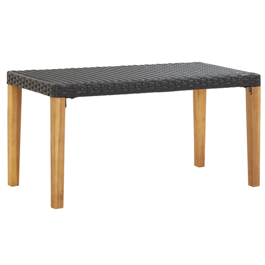vidaXL Puutarhapenkki 120 cm musta polyrottinki ja täysi akaasiapuu