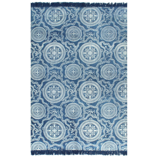 vidaXL Kelim-matto puuvilla 120x180 cm kuviolla sininen