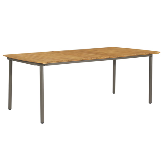 vidaXL Puutarhapöytä 200x100x72 cm täysi akaasiapuu ja teräs