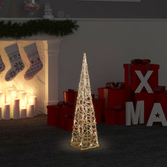 vidaXL LED koristevalokartio lämmin valkoinen akryyli 60 cm