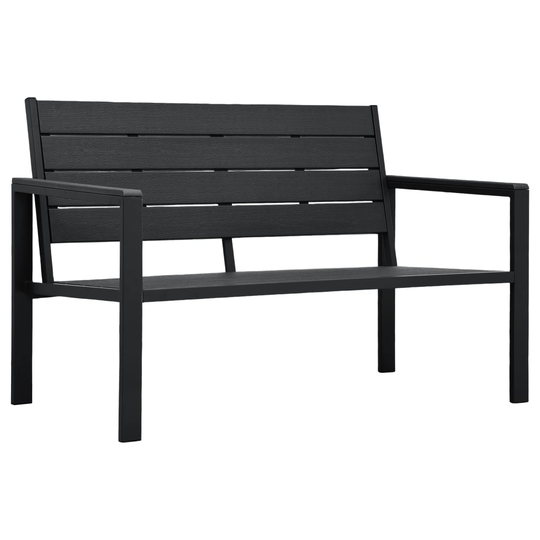 vidaXL Puutarhapenkki 120 cm HDPE musta puun näköinen