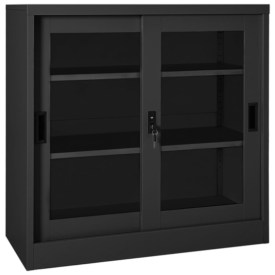 vidaXL Liukuovikaappi antrasiitti 90x40x90 cm teräs