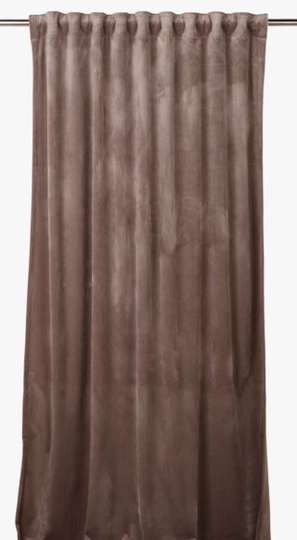 Mali velour verho harmaanruskea