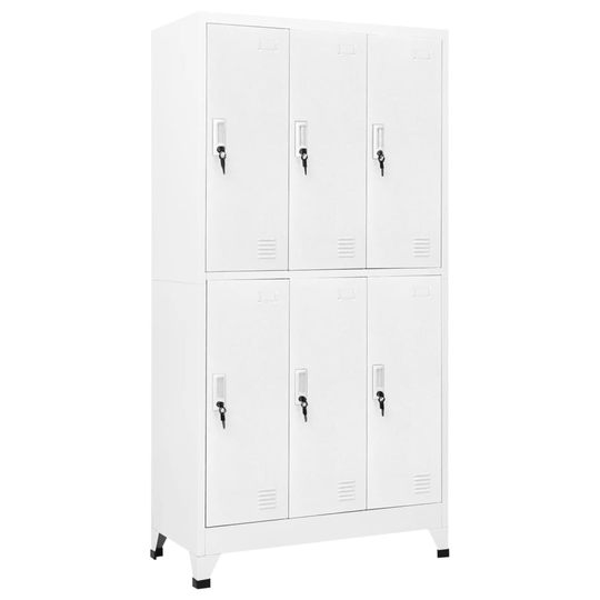 vidaXL Lukkokaappi 6 lokerolla teräs 90x45x180 cm Harmaa