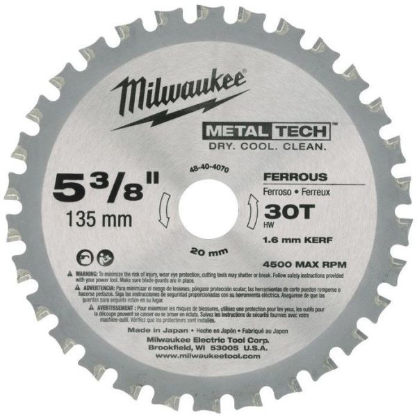 Milwaukee 48404070 Sahanterä 135x20mm, 30T