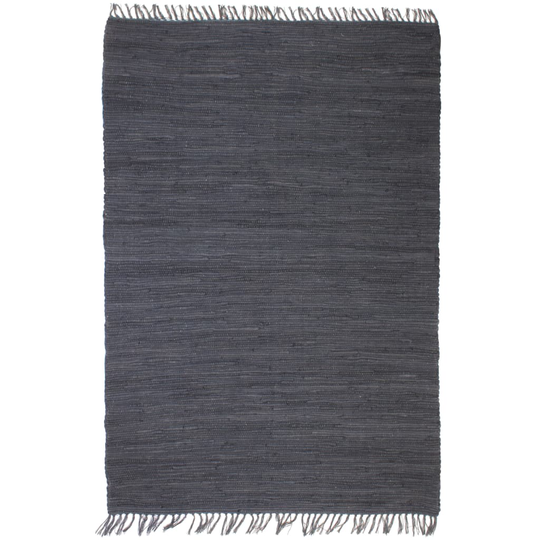 vidaXL Käsinkudottu Chindi-matto puuvilla 200x290 cm antrasiitti