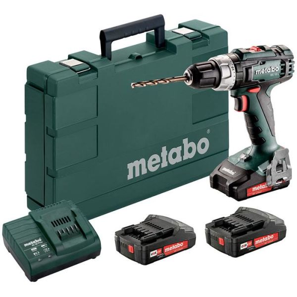 Metabo BS 18 L SET Porakone-ruuvinväännin sis. 3 kpl 2,0 Ah:n akkuja ja laturin