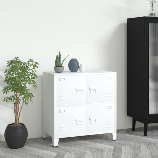 vidaXL Teollinen arkistokaappi valkoinen 75x40x80 cm teräs