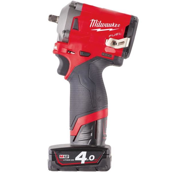 Milwaukee M12 FIW38-422X Mutterinväännin sis. 2,0 Ah:n ja 4,0 Ah:n akut & laturin