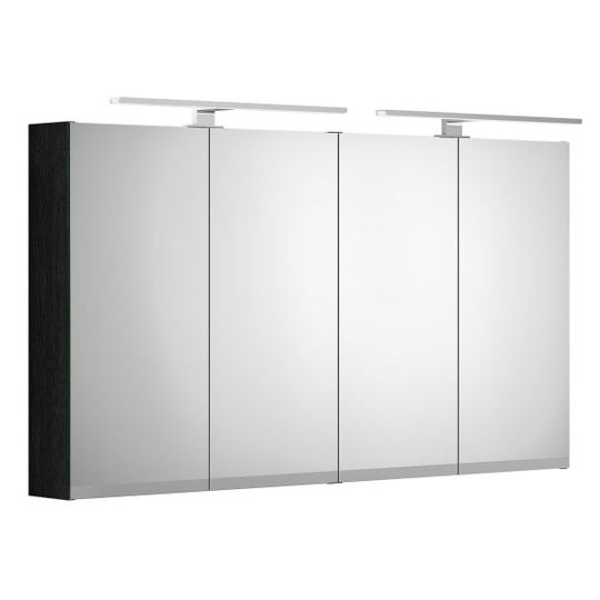 Gustavsberg Artic Peilikaappi musta tammi, LED-valaistus, 120 cm