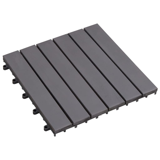 vidaXL Terassilaatat 10 kpl harmaa laveeraus 30x30 cm täysi akaasiapuu