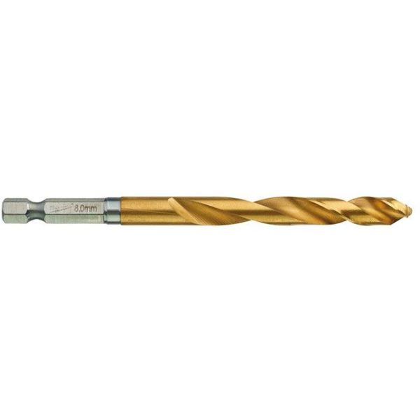 Milwaukee SHOCKWAVE Red Hex HSS-G TIN Metalliporanterä 1 kpl:n pakkaus 8 mm
