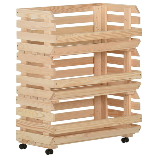 vidaXL Vihanneskärry 77x30x80 cm täysi mänty