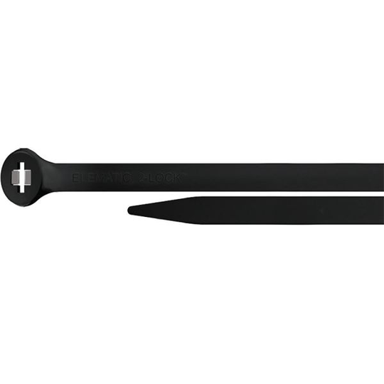 Elematic 9006013 Nippusiteet musta, 2-kantinen, 100 kappaleen pakkaus 2,5 x 200 mm