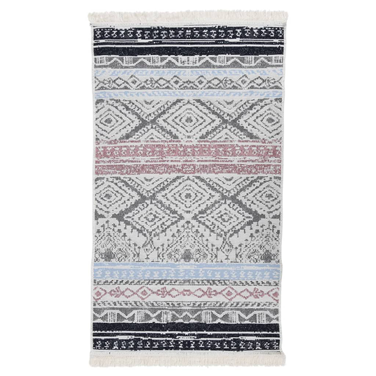 vidaXL Matto pinkki ja sininen 120x180 cm puuvilla