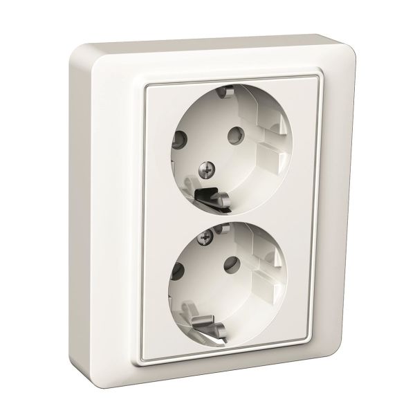 Schneider Electric Exxact Basic Seinäpistorasia 2-osainen, 16A, kosketussuojaus Jaettu kanta