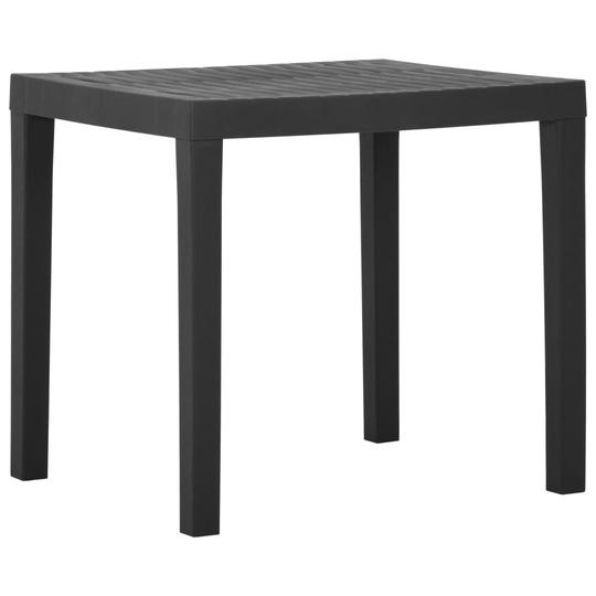 vidaXL Puutarhapöytä harmaa 79x65x72 cm muovi