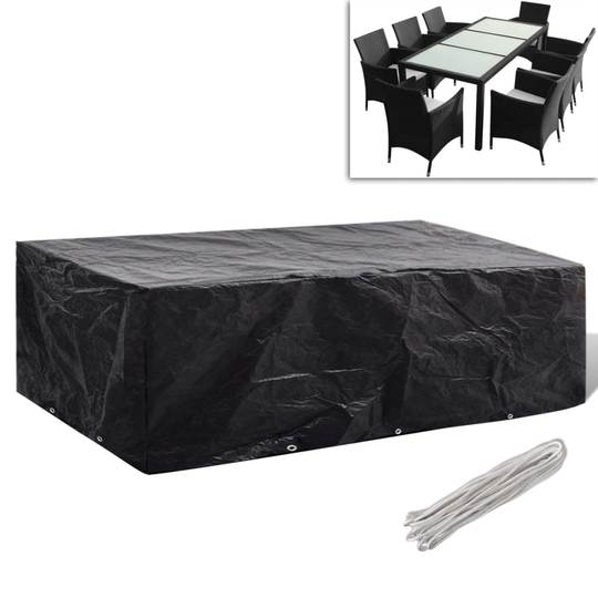 vidaXL Puutarhakalusteiden suoja 8 purjerengasta 300 x 140 x 90 cm