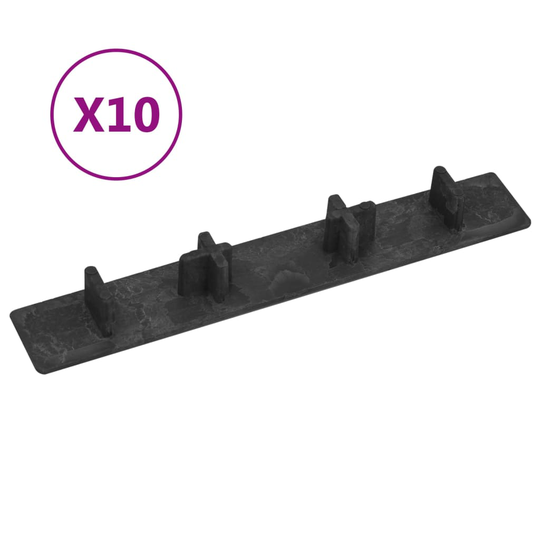 vidaXL Terassin päätykappaleet 10 kpl musta muovi