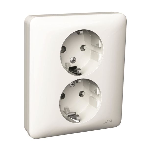 Schneider Electric WDE002193 Seinäpistorasia 2-osainen, maadoitettu, DATA, valkoinen
