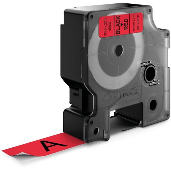 DYMO Standard D1 Teippi 19mm Musta teksti, punainen pohja