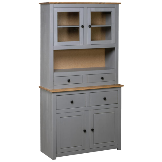 vidaXL Kaappi harmaa 93x40,5x180 cm täysi mänty Panama-sarja