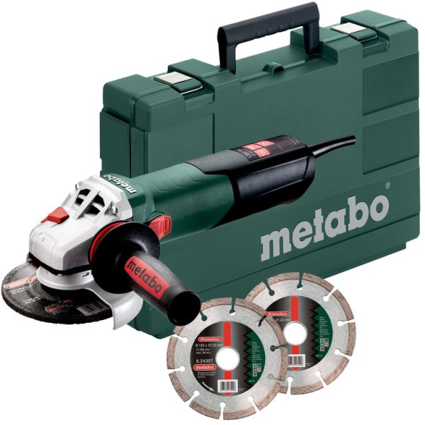 Metabo W 13-125 QUICK Set Kulmahiomakone pussissa, sis. katkaisulaikat, 1350 W