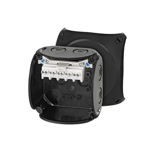 Hensel KF 0202 B Kytkentärasia musta, IP66, lasikuitu, 2,5 mm² 93x93 mm, 5 kpl