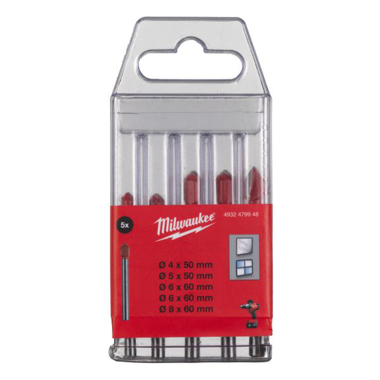 Milwaukee 4932479948 Lasi- ja laattaporanteräsarja 5-osainen