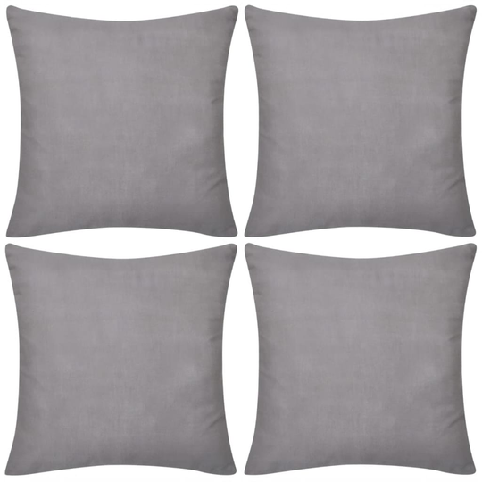 vidaXL Harmaa tyynynpäällinen 4 kpl Puuvilla 50 x 50 cm