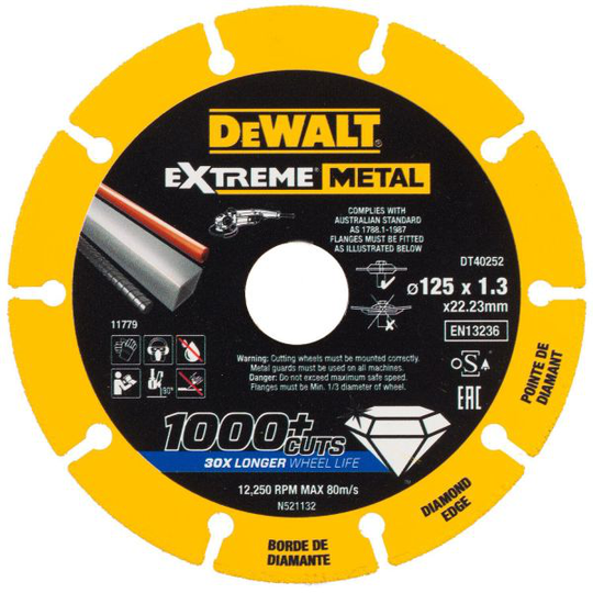 Dewalt DT40252-QZ Timanttikatkaisulaikka 1,3 mm 125 x 22,23 mm