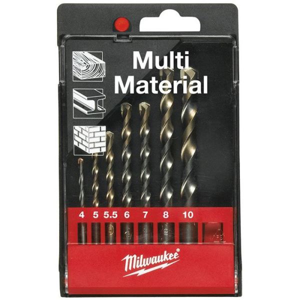 Milwaukee Multi Material 4932352836 Yleisporasarja pyöreä kiinnike, 7 osaa