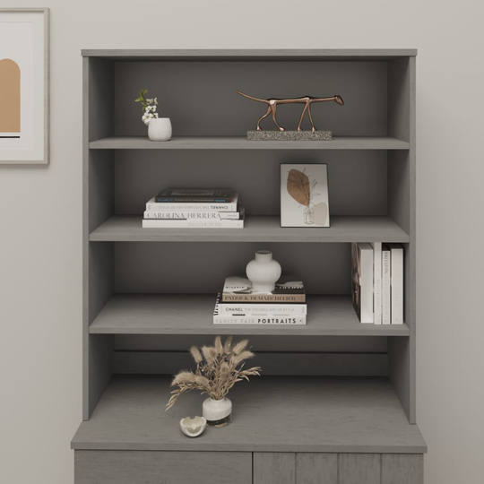vidaXL Yläosa senkille vaaleanharmaa 90x30x100 cm täysi mänty