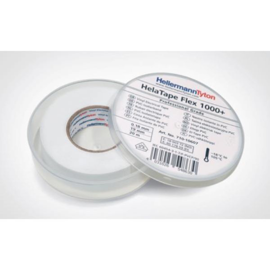 Hellermann Tyton HelaTape Flex 1000+ Sähköteippi 19 mm x 20 m Valkoinen