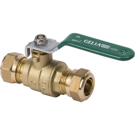 Gelia 3007015042 Palloventtiili puristusliitin vivulla 15 mm