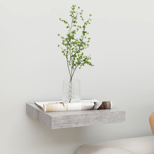 vidaXL Kelluva seinähylly betoninharmaa 23x23,5x3,8 cm MDF